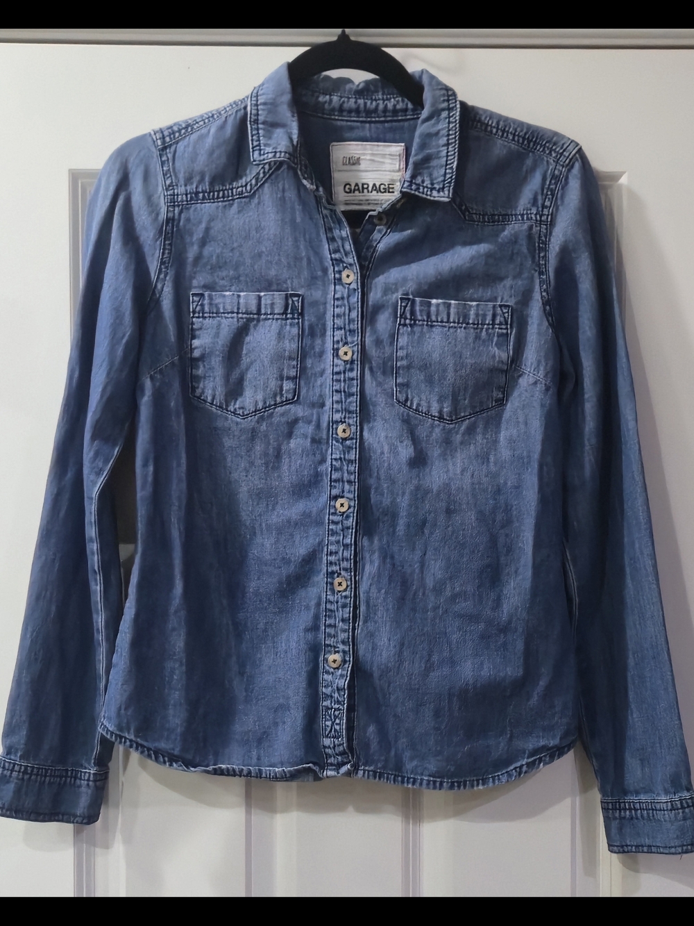 Garage Women's Blue Denim Button-Down Shirt